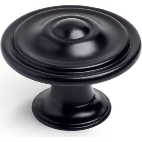 Pomo para Mueble  Estilo Clásico  Fabricado en Zamak  Acabado en Negro Mate  Medidas 353526 mm  Sistema de Fijación  Incluye Tornillos M4  4 Unidades -