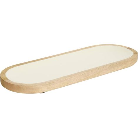 Plat de Présentation en Bois "Inaya" 40cm Blanc