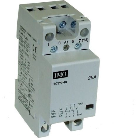 Contacteur modulaire 25A, bobine 230VAC, 4NF, 2 modules - IMO (1/2)
