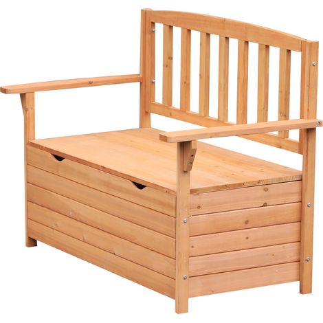 Panchina da Giardino 2 Posti con Vano Contenitore in Legno 112x58x84 cm (1/5)