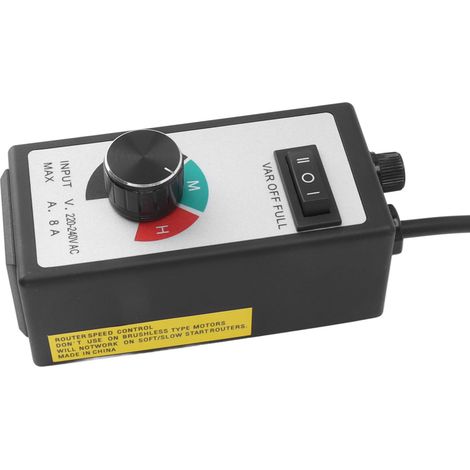 Régulateur de vitesse de ventilateur en plastique, variateur de débit d'air 1500W, contrôleur pour extracteur d'air domestique et industriel, remplacement, 220-240V UE (1/5)
