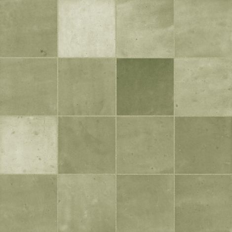 Carrelage effet Zellige Vert Sauge 10,7x10,7x0,85 cm Samorel - Mur intérieur (vendu par carton de 0,5 m²) - RO'MA CARRELAGE