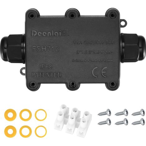 Boîte IP68 2 Voies M20, 5-15mm, Etanche Extérieur Boîte de jonction et dérivation étanche pour câbles, connecteur M20, pour diamètre 5-15mm, usage extérieur (1/5)