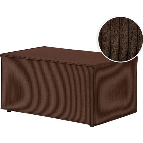 CLARISSE - Pouf en velours côtelé - Marron (1/5)