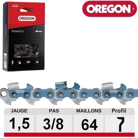 Chaine tronçonneuse carrée PowerCut 64 dents Oregon 73EXL064E