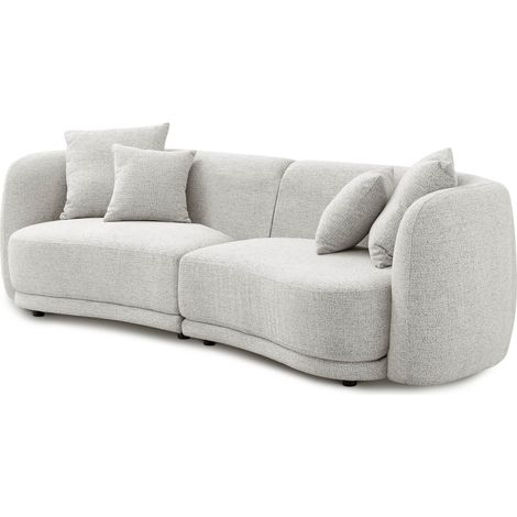 Sofa 2-Sitzer 268x91x80 hellgrau meliert LUCAMassivmoebel24 GmbH