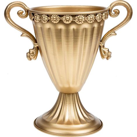 Vase en fer doré pour compositions florales, idéal pour un usage domestique ou un mariage rétro. (1/5)