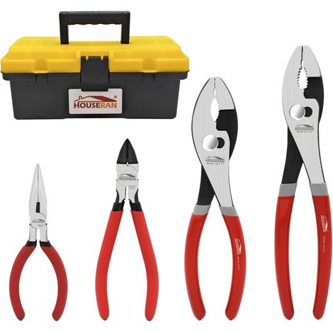 4-teiliges Zangen-Set aus Kohlenstoffstahl mit Werkzeugkasten (1/5)