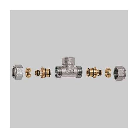 "RACCORDO A TEE FEMMINA CON 2 ATTACCHI FAR COMPLETO - 1"" x 32 x 3"