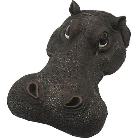 Décorations flottantes pour étang extérieur,Tête d'hippopotame à Stimulation Flottante - Résine Fake Hippo Pool Float pour pelouse, Parc, étang, décorations de Jardin Prank Toys (1/5)