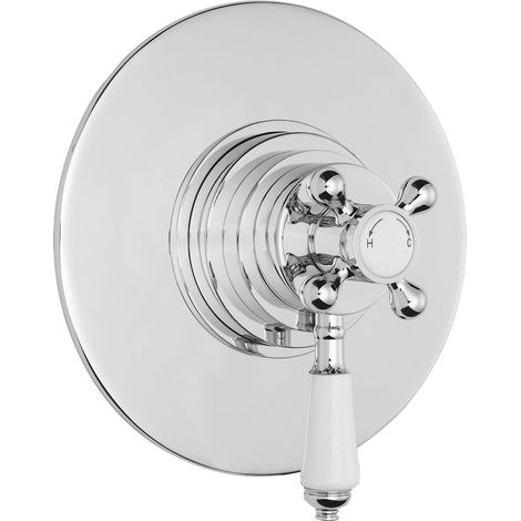 Traditional Concealed Dual Thermostatic Shower Valve (1 Outlet) - Chrome - Balterley