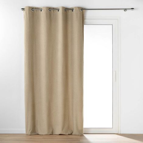 Rideau à Œillets Bouclette "Wooly" 140x240cm Beige (1/5)