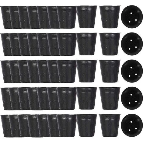 500Pcs Pot De Pépinière En Plastique Contenant De Propagation De Plantes 8Cmx8Cm Thsinde (1/5)