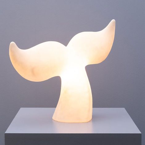 Lampe à Poser Fluke poudre de pierre résine blanche 42x19x53cm (1/5)