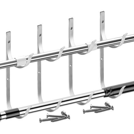 Support pour skimmer de piscine robuste – Crochet clôture en alliage d'aluminium tuyau très résistant épuisettes, brosses Argent (Silver) - (1/5)
