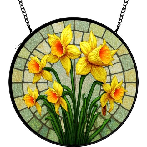 30 cmAttrape-soleil fleurs en verre coloré, suspension décorative pour fenêtre, idée cadeau anniversaire (1/5)