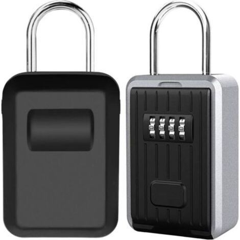 Wall-Mounted Secure Key Box with 4-Digit Combination Lock, Extra Large Outdoor Key Safe with Handle, XL Size Combination Key Box (Black) (1/5)