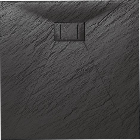Plato de ducha antracita efecto piedra mod. Blend 90x90 cm cuadrado