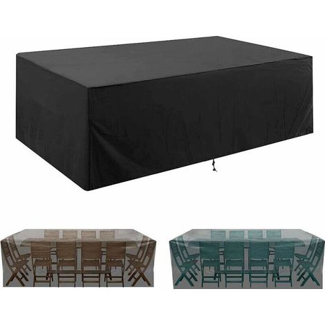 Housse Salon de Jardin, 210D Tissu Oxford Housse de Protection Housse de Meuble Exterieur, Bache Salon de Jardin Imperméable ​Résistance Au Vent Anti-UV Housse Table de Jardin (21313274cm) FDC (1/5)