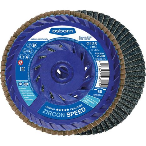 Disque à lamelles ZIRCON SPEED 115mm K80 M14 ger. Dronco (1/2)