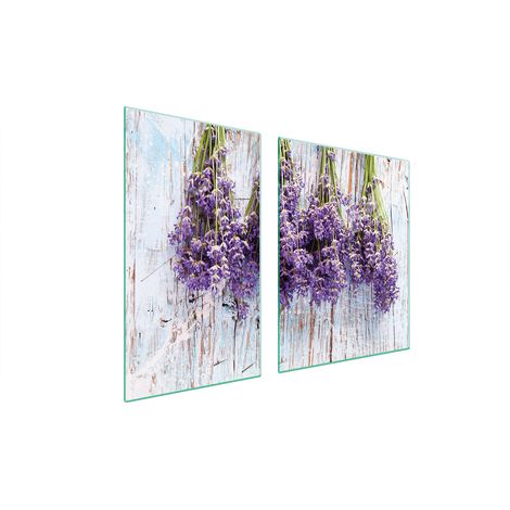 PLATO DE VIDRIO Y TABLA DE CORTAR 100x52 LAVANDA (1/5)