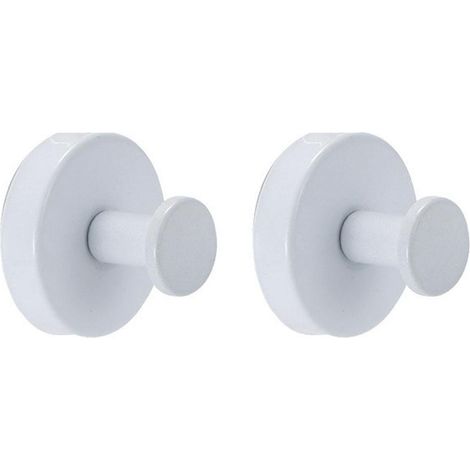 Lot de 2/4 crochets à ventouse muraux, porte-manteaux et chapeaux sans perçage, blanc - 2 pièces (1/5)