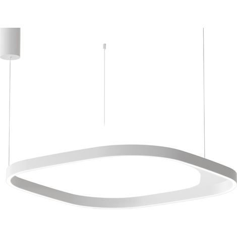 Criseide S/1G Q Suspension Carrée Led 80W 5300Lm 3000K Dimmable Aluminium Blanc Satiné - Gealuce (1/3)