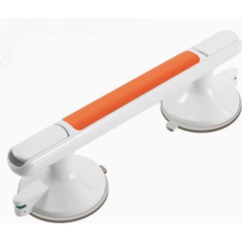 Barras de apoyo con ventosas para el baño – no requieren taladrar – asas con ventosas para duchas, bañeras e inodoros, color naranja. (1/5)