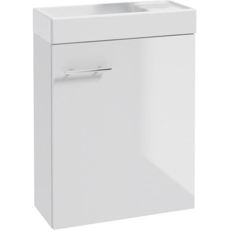 Badezimmerschrank mit Waschbecken 50x70 cm, hängend, weiß, Small