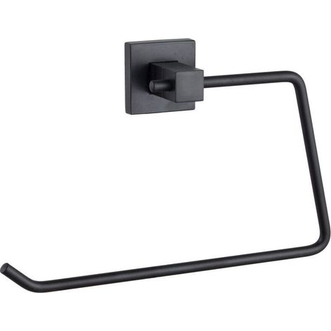 Porta asciugamani salviette a muro per bagno bidet in acciaio inox nero 79983