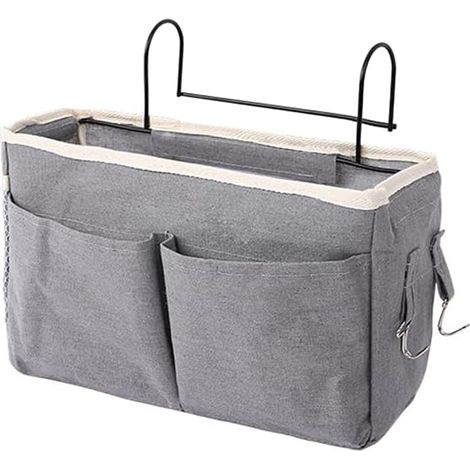 Sac de rangement suspendu en tissu pour lit, rangement pour magazines et livres Panier suspendu en tissu, rangement pour magazines et livres, idéal pour les chambres d'étudiants (1/5)