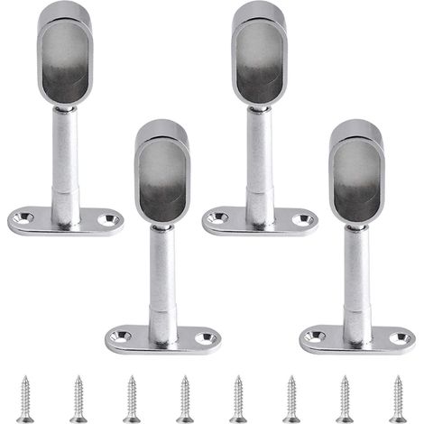 SHINING HOUSE Lot de 4 supports ovales réglables en alliage de zinc pour armoire de chambre à coucher ou salle de bain