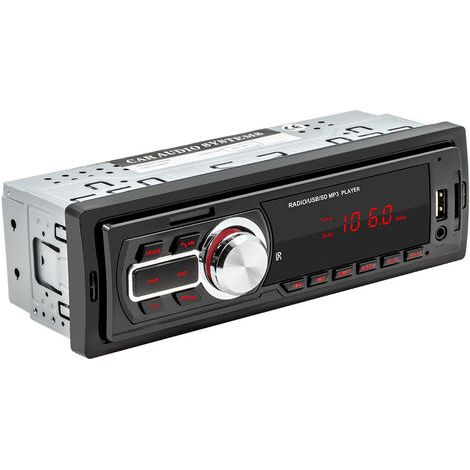 Autoradio Bluetooth 1 DIN, 7 lumières de couleur, 60 W x 4, avec télécommande, compatible MP3/USB/SD/TF/Aux/Fichier (1/5)