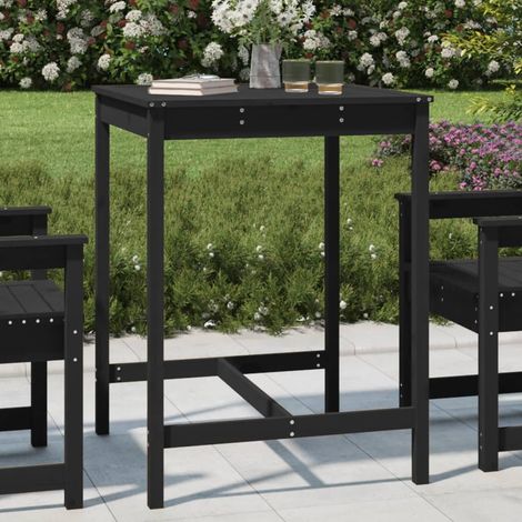 Table de jardin Table d'extérieur Table d'appoint noir 82,5x82,5x110 cm bois massif de pin 26787 (1/5)