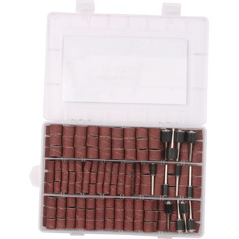 Lot de 252 meules à tambour avec étui offert, 240 manchons abrasifs et 12 mandrins pour outil rotatif 1/8, 3/8 et 1/2 pouce