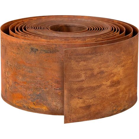 Bordure de pelouse en Acier Corten - 10 m de Long - en métal, 15 cm de Haut (1/5)