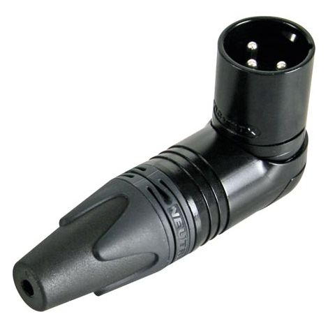 Neutrik - Conector Xlr, Macho de 3 Puntos, Codo, Niquelado, Contactos Plateados - Negro