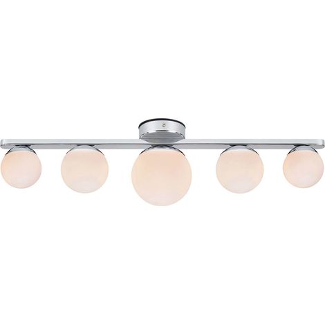 Markslojd puro plafonnier applique 5 globe light chrome opale ip44 (1/3)