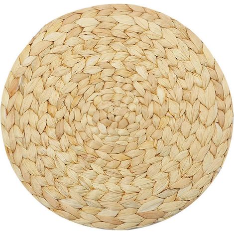 Sets de table ronds en paille tressée, protecteurs de table résistants à la chaleur pour la cuisine, diamètre 25 cm (1/5)
