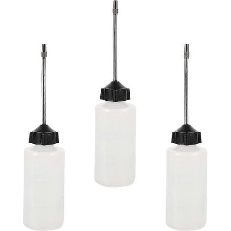Lot de 3 flacons d'huile lubrifiante de précision pour machine à coudre, avec bec verseur zoom. Flacon d'huile pour machine à coudre, idéal pour les projets DIY. (1/5)