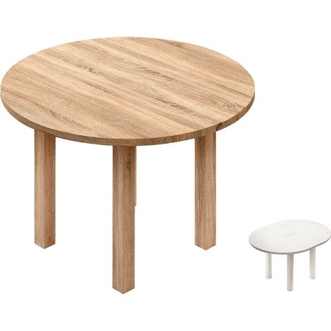 Mesa extensible Pablo en roble cambrian. 94/124 x 94 cm x 76 cm (1/3)