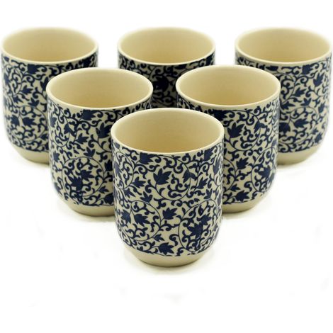 Tasses à Tisane - Motif Bleu- Vendu par 6 (1/2)