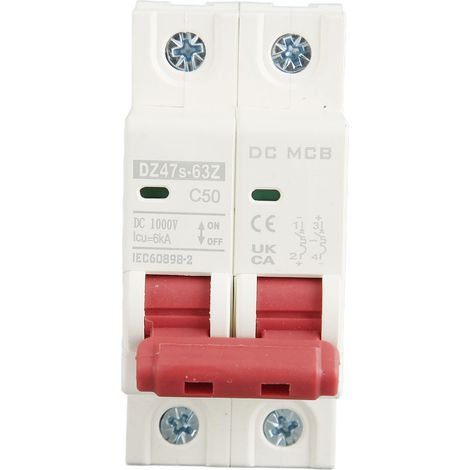 Disjoncteur CC 6000A Capacité de rupture Protection contre les courts-circuits PV 2P 50A 1000V