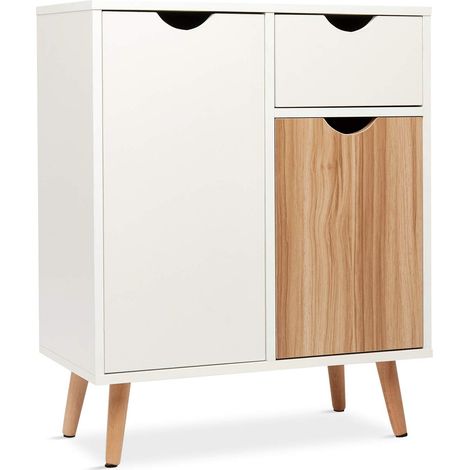Mondeer Mobiletto Cucina, Credenza, Madia Moderna con 2 Ante 1 cassetti adatti per Soggiorno Cucina Corridoio 60 x 30 x 73cm