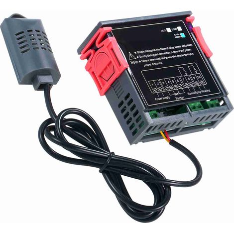 Régulateur Thermostat Hygrostat Numérique Température Humidité avec Sonde Capteur Intégré Sortie Relais Affichage LCD