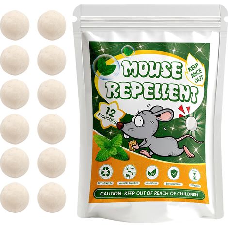 12 Pièces Boules Repulsif Rats Végétales, Répulsif Rongeur Naturel (1/5)