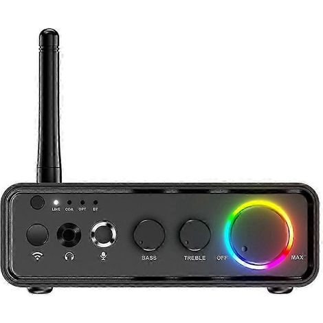 Amplificateur audio compact 100 W x 2, mini amplificateur stéréo Bluetooth haut de gamme pour la maison, prise américaine 5,3 mm. WHBYV (1/4)
