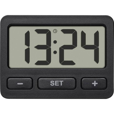 TFA DOSTMANN 60.2035.01 À QUARTZ HORLOGE DE TABLE NOIR (1/4)