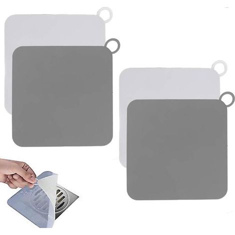 Bouchons d'évacuation (4 pièces) pour plans de travail de cuisine, tapis de douche, couvercles de bonde de douche, attrape-cheveux et bondes d'évier. (1/5)