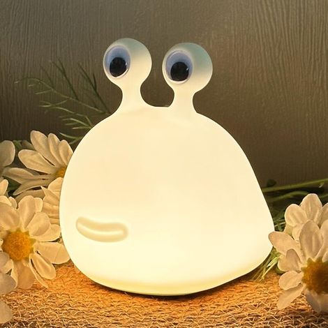 Niedliches Silikon-Nachtlicht in Form einer Schnecke für Kinder, geeignet für Jungen und Mädchen, wiederaufladbare Touch-Lampe fürs Kinderzimmer - Crezuo
